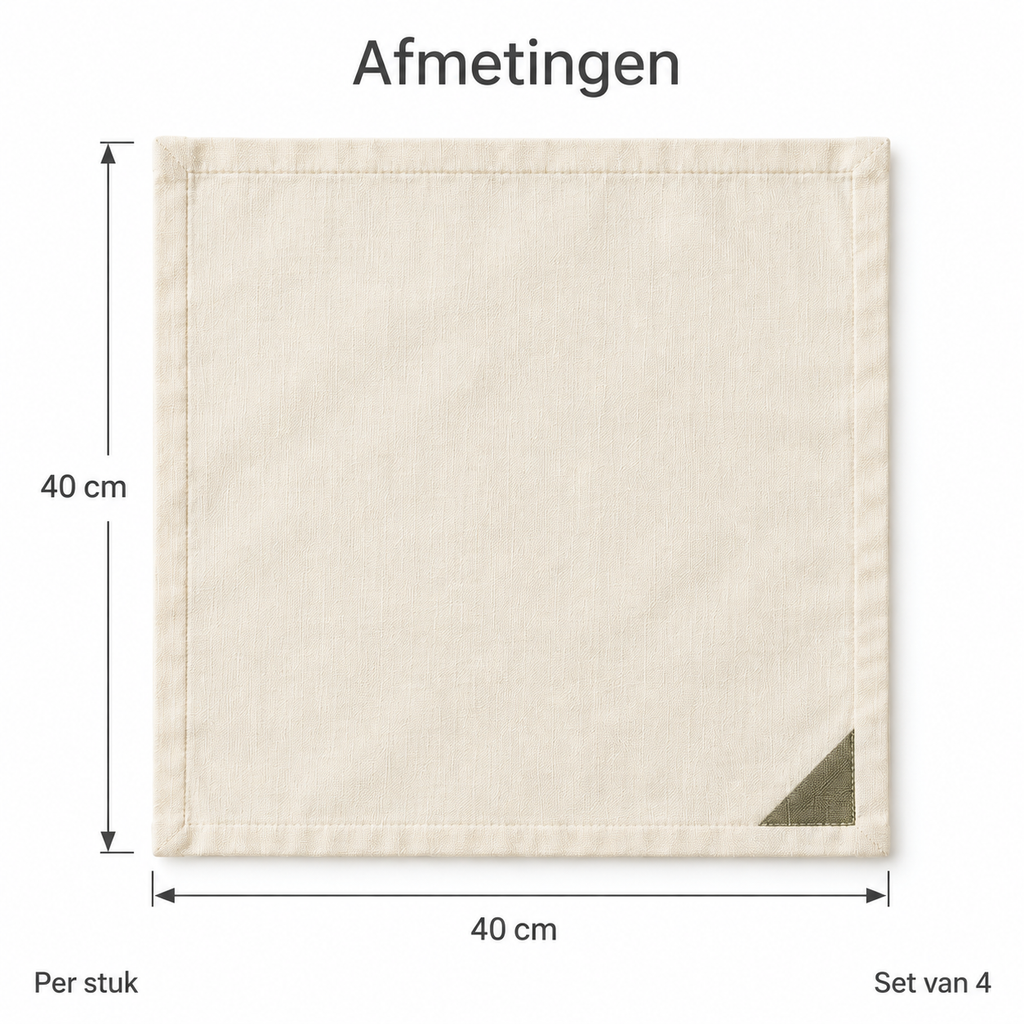 Vouwhoek Servetten Set van 4